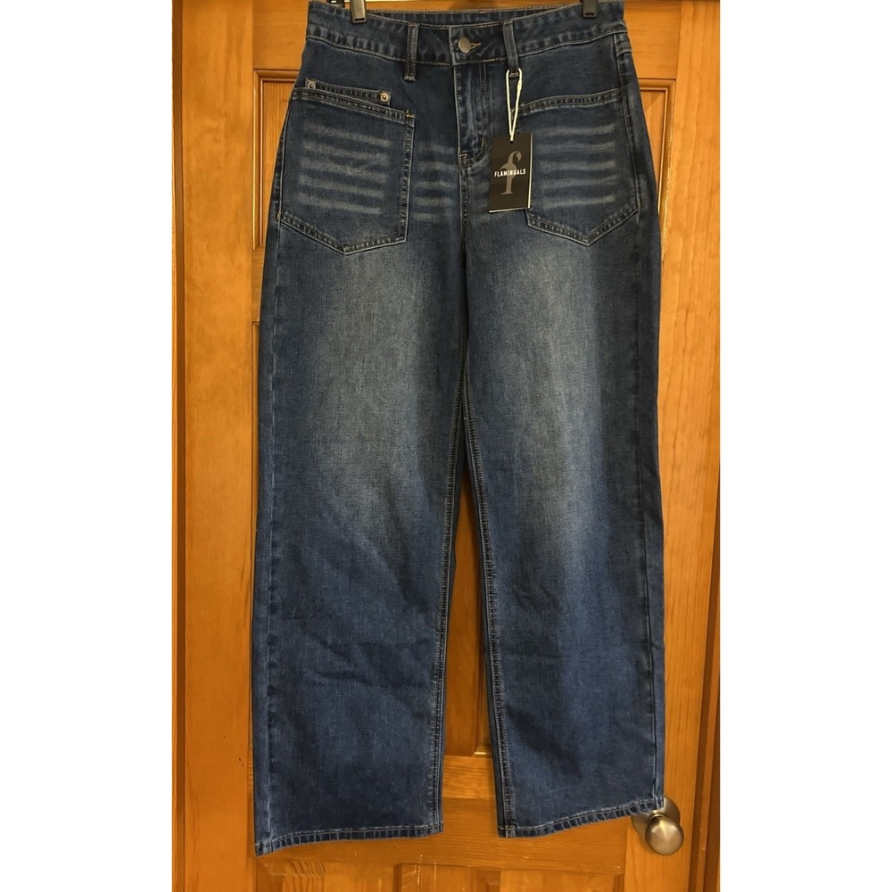 Flamingals Women's Wide Leg Jeans Sz Small Inseam 30 Full Length